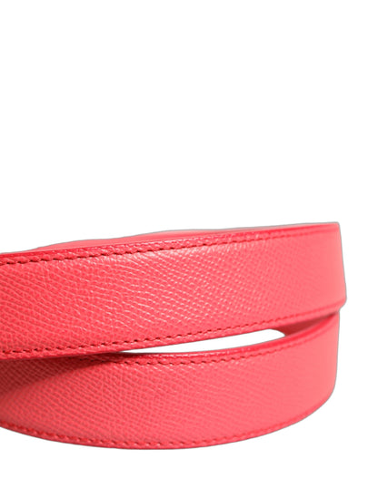 Cinturón Dolce & Gabbana de piel de cordero rosa con hebilla de metal plateado