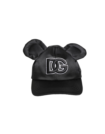 Casquette de baseball Dolce & Gabbana en velours noir à oreilles d'animal pour homme