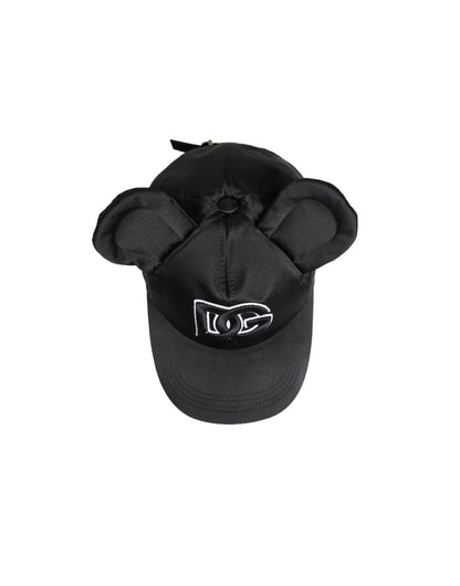 Casquette de baseball Dolce & Gabbana en velours noir à oreilles d'animal pour homme