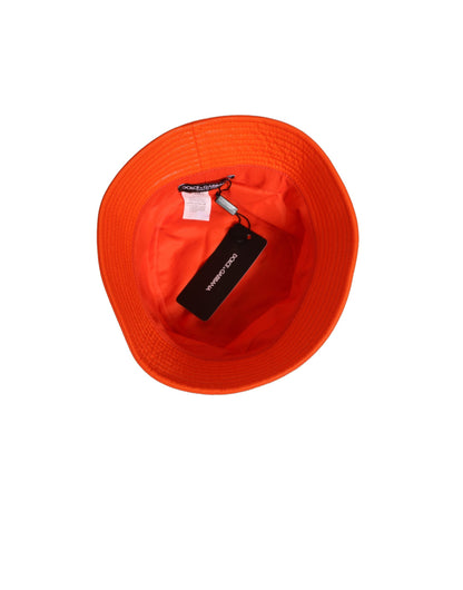 Gorra de pescador tipo cubo con cristales naranjas Dolce & Gabbana