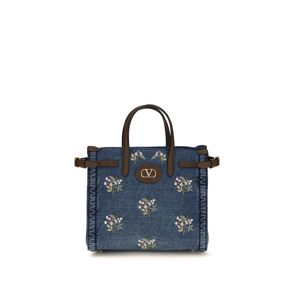 Sac à main Valentino Garavani en coton bleu