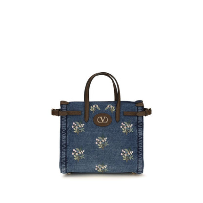 Sac à main Valentino Garavani en coton bleu