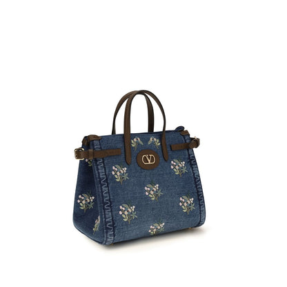 Sac à main Valentino Garavani en coton bleu