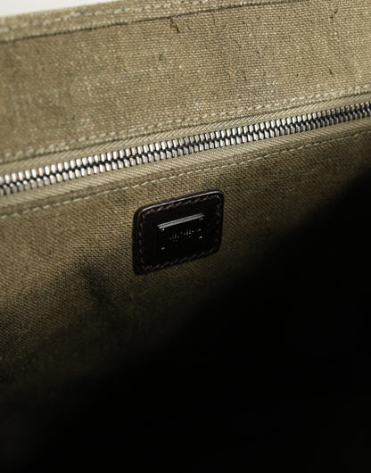 Sac bandoulière messager homme Dolce & Gabbana bicolore vert militaire