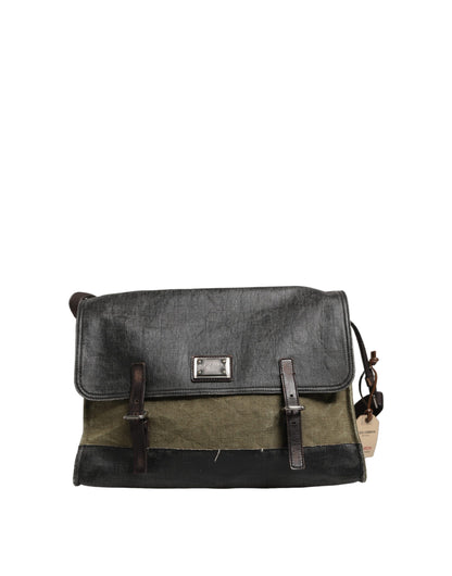 Sac bandoulière messager homme Dolce & Gabbana bicolore vert militaire