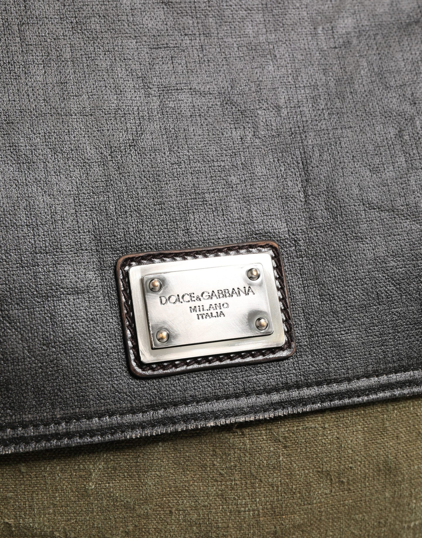 Sac bandoulière messager homme Dolce & Gabbana bicolore vert militaire