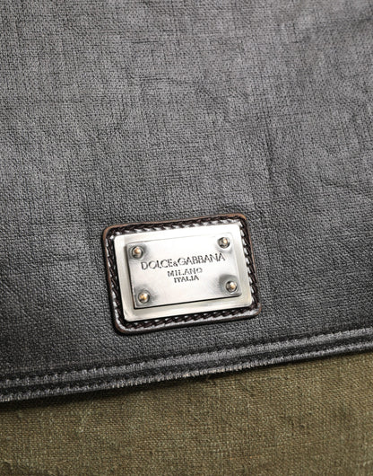 Sac bandoulière messager homme Dolce & Gabbana bicolore vert militaire