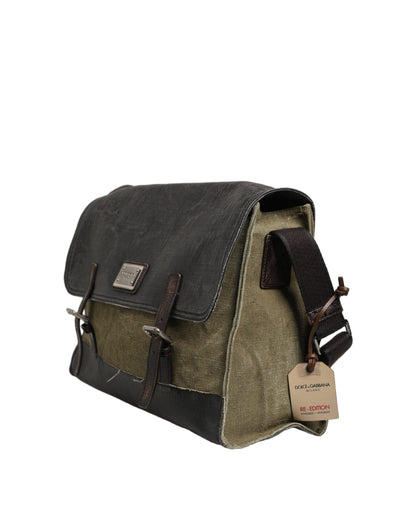 Sac bandoulière messager homme Dolce & Gabbana bicolore vert militaire