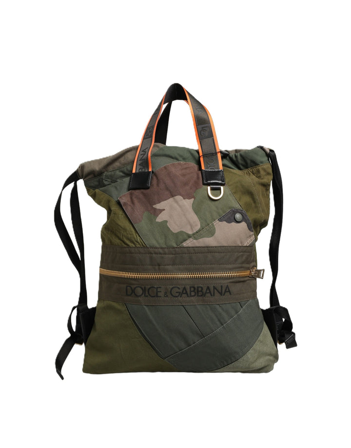 Dolce & Gabbana Mochila Patchwork Verde Militar Bolsos de Hombre