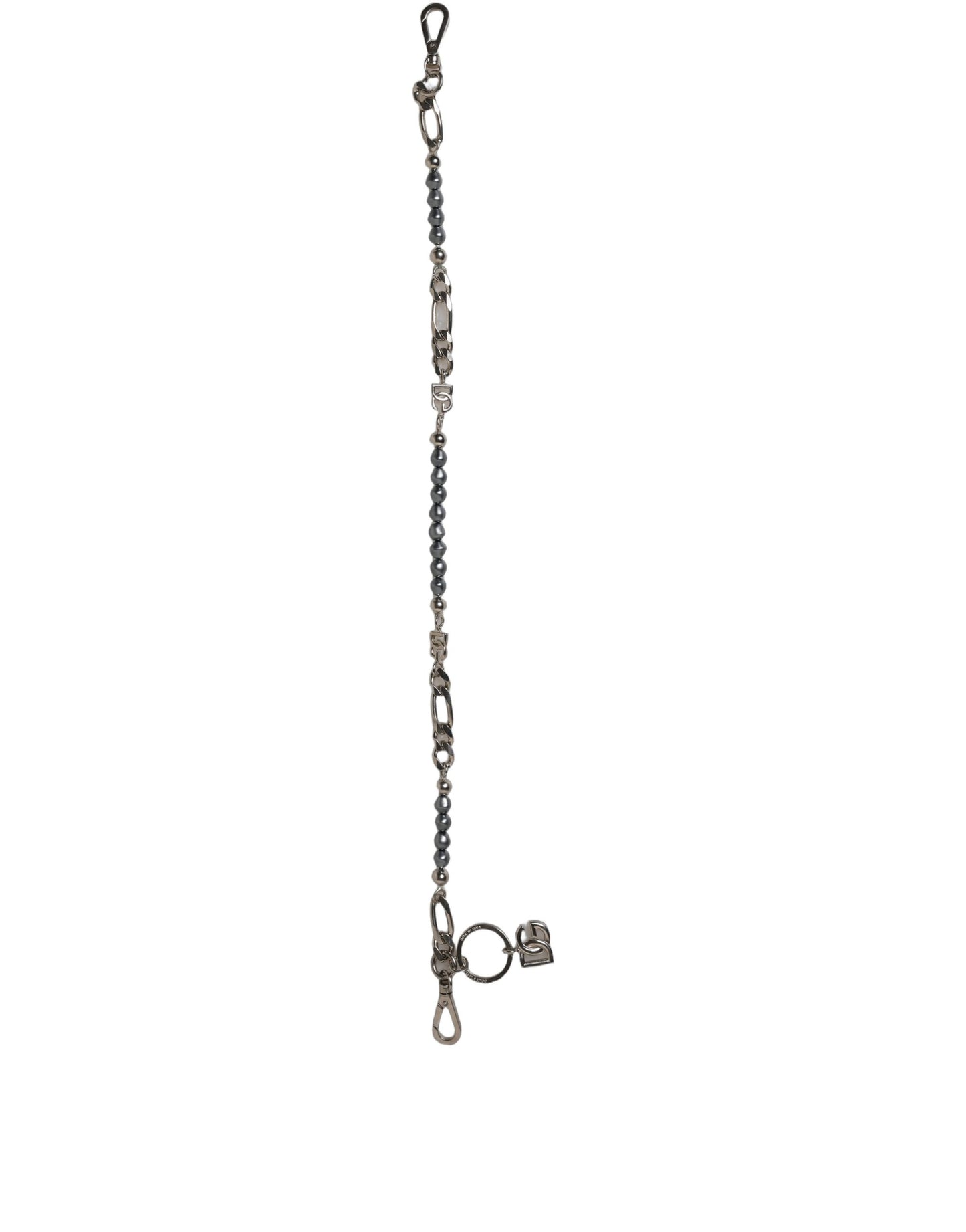 Dolce & Gabbana Collar con colgante DG con cadena tono plateado