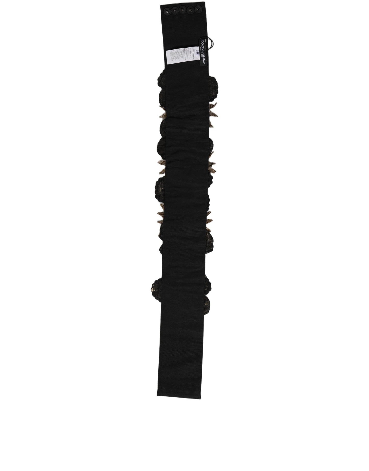 Ceinture Dolce & Gabbana en laiton doré, cristaux et broches florales noires