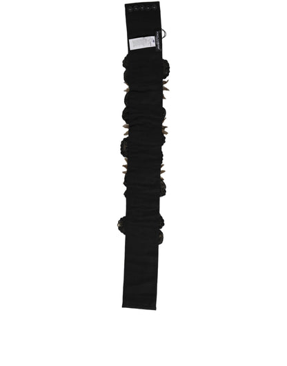 Ceinture Dolce & Gabbana en laiton doré, cristaux et broches florales noires