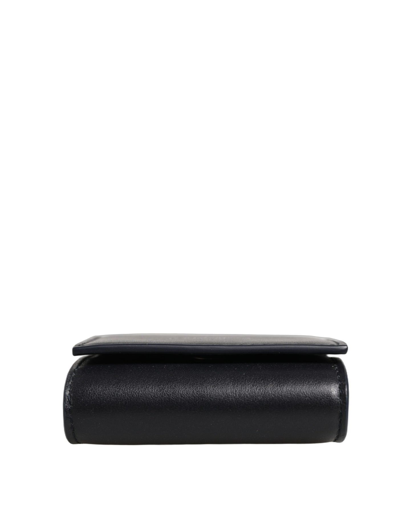 Cartera Dolce & Gabbana de piel de becerro negra con estampado de logo y monedero con doblez