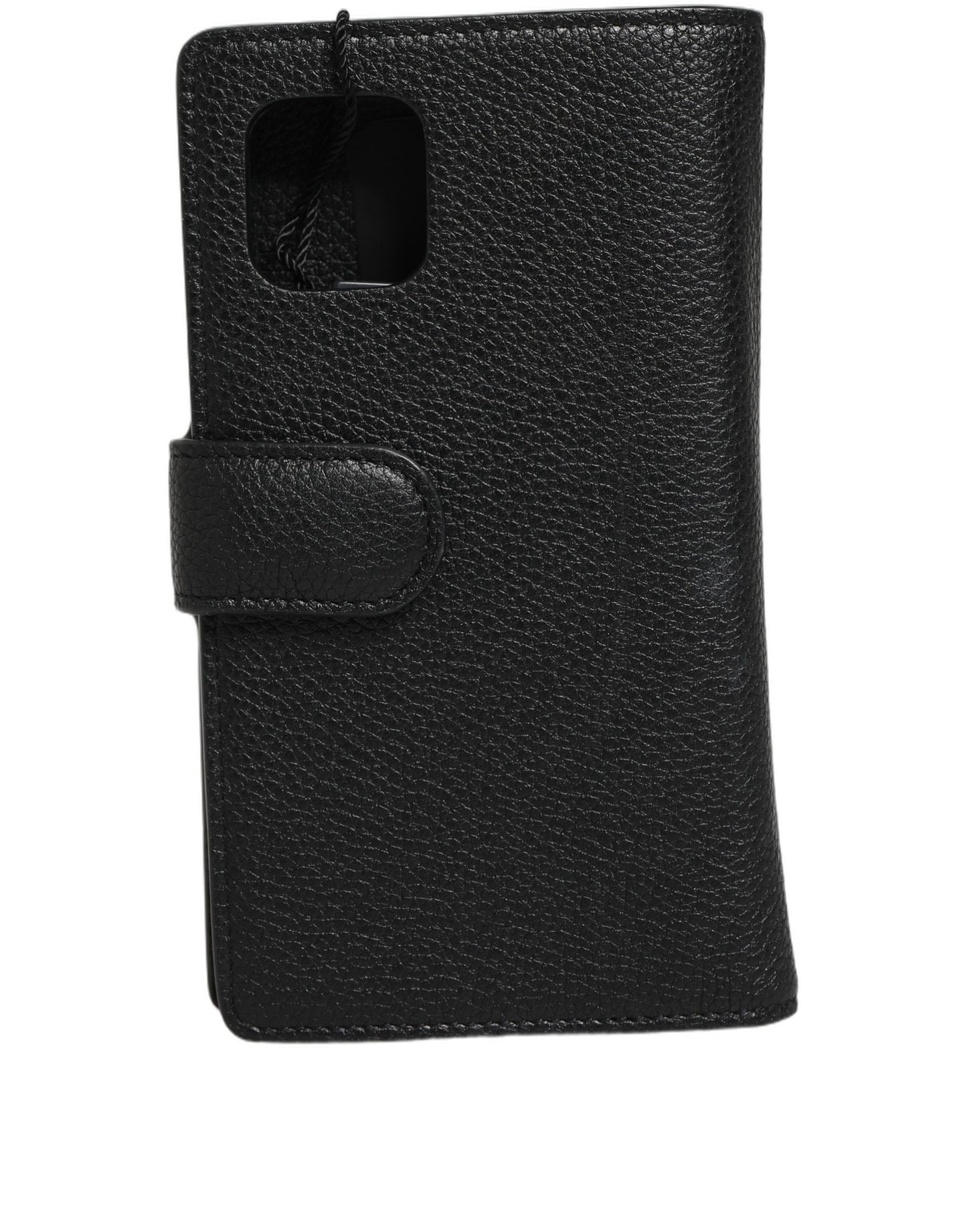 Funda con tapa Dolce & Gabbana de piel de becerro negra para iPhone 11 PRO