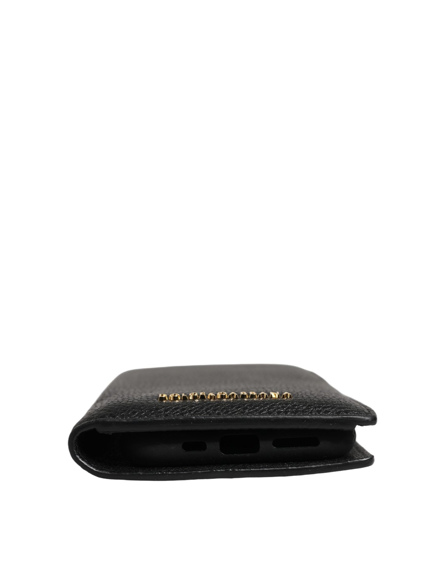 Funda con tapa Dolce & Gabbana de piel de becerro negra para iPhone 11 PRO