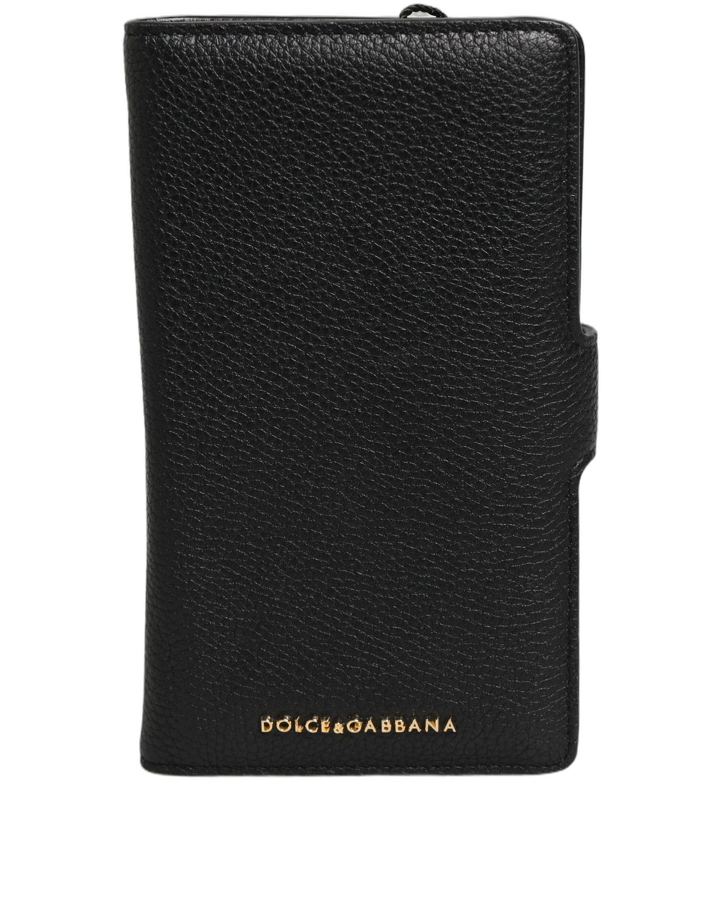 Funda con tapa Dolce & Gabbana de piel de becerro negra para iPhone 11 PRO
