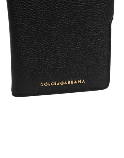 Funda con tapa Dolce & Gabbana de piel de becerro negra para iPhone 11 PRO