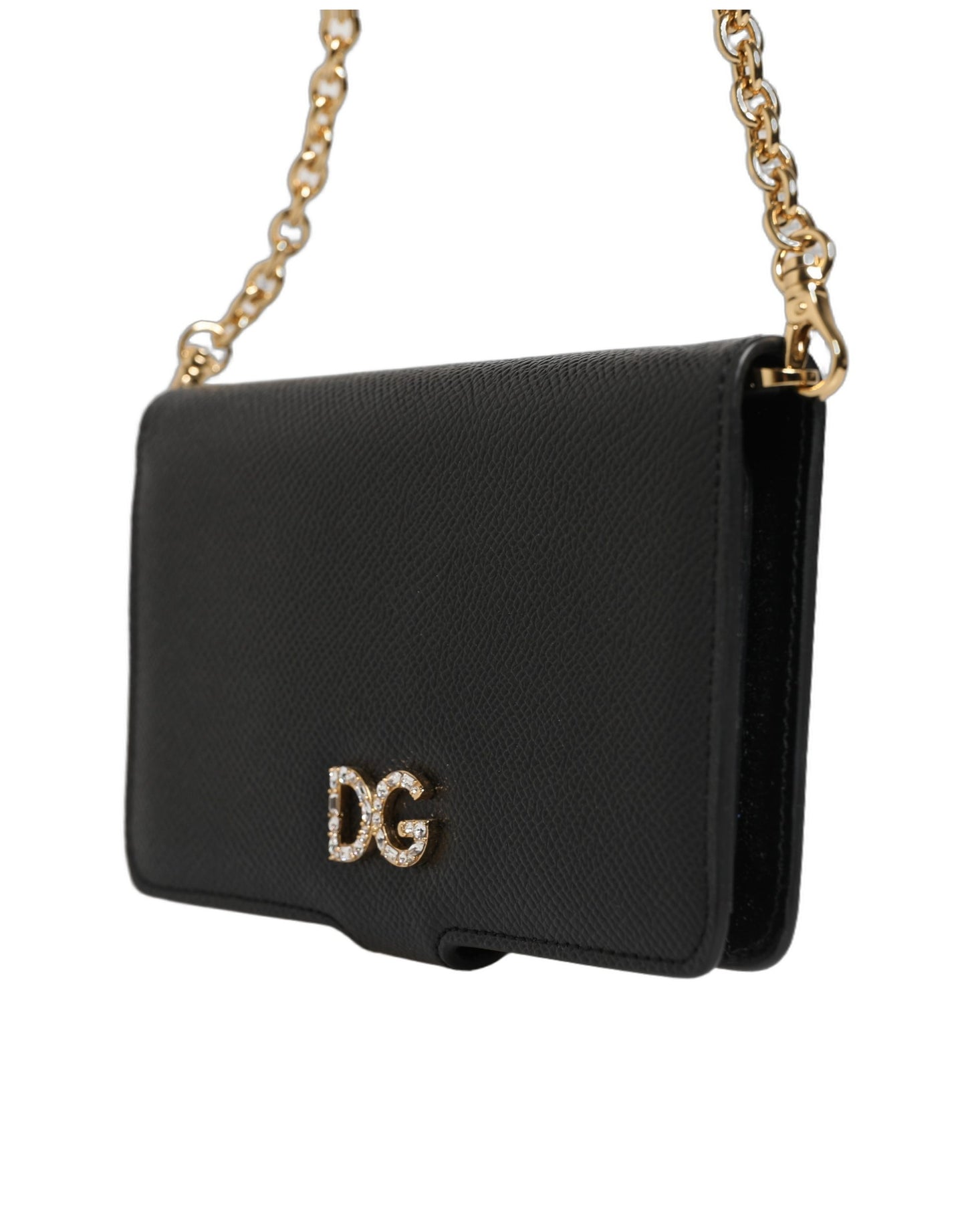 Funda con tapa Dolce & Gabbana de piel de becerro negra para iPhone X - XS