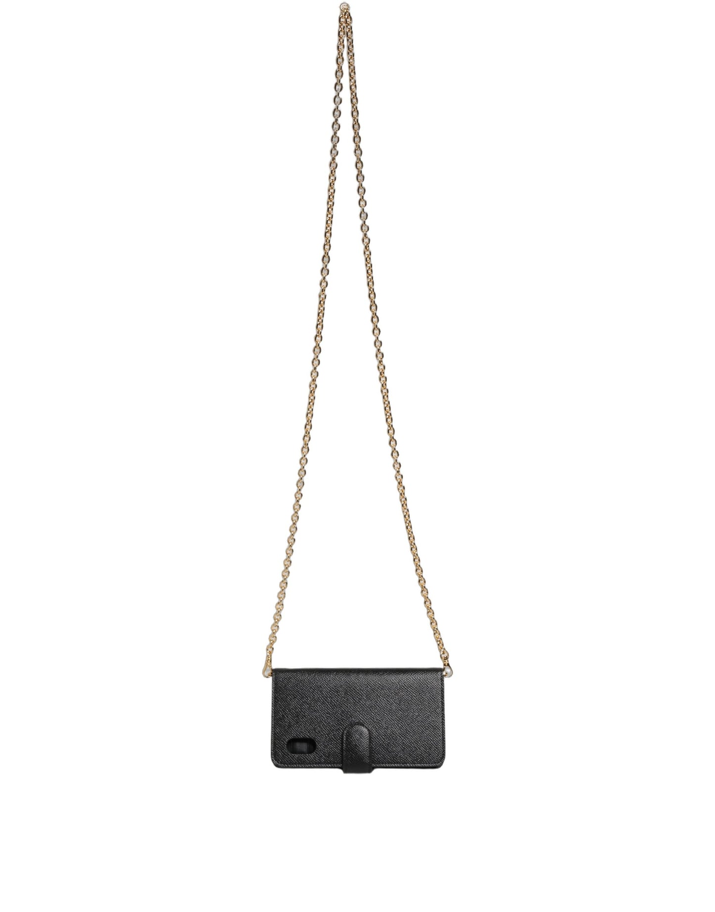 Funda con tapa Dolce & Gabbana de piel de becerro negra para iPhone X - XS