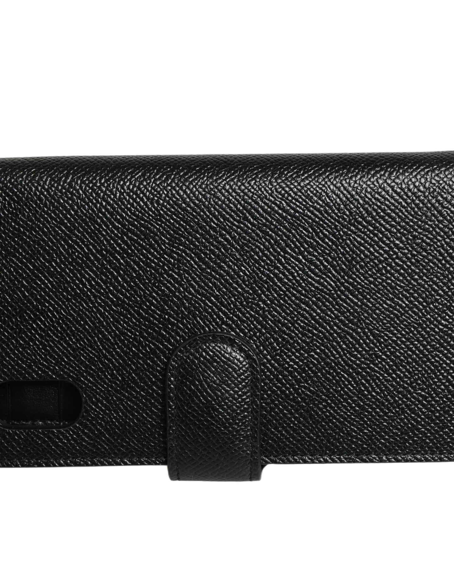 Funda con tapa Dolce & Gabbana de piel de becerro negra para iPhone X - XS
