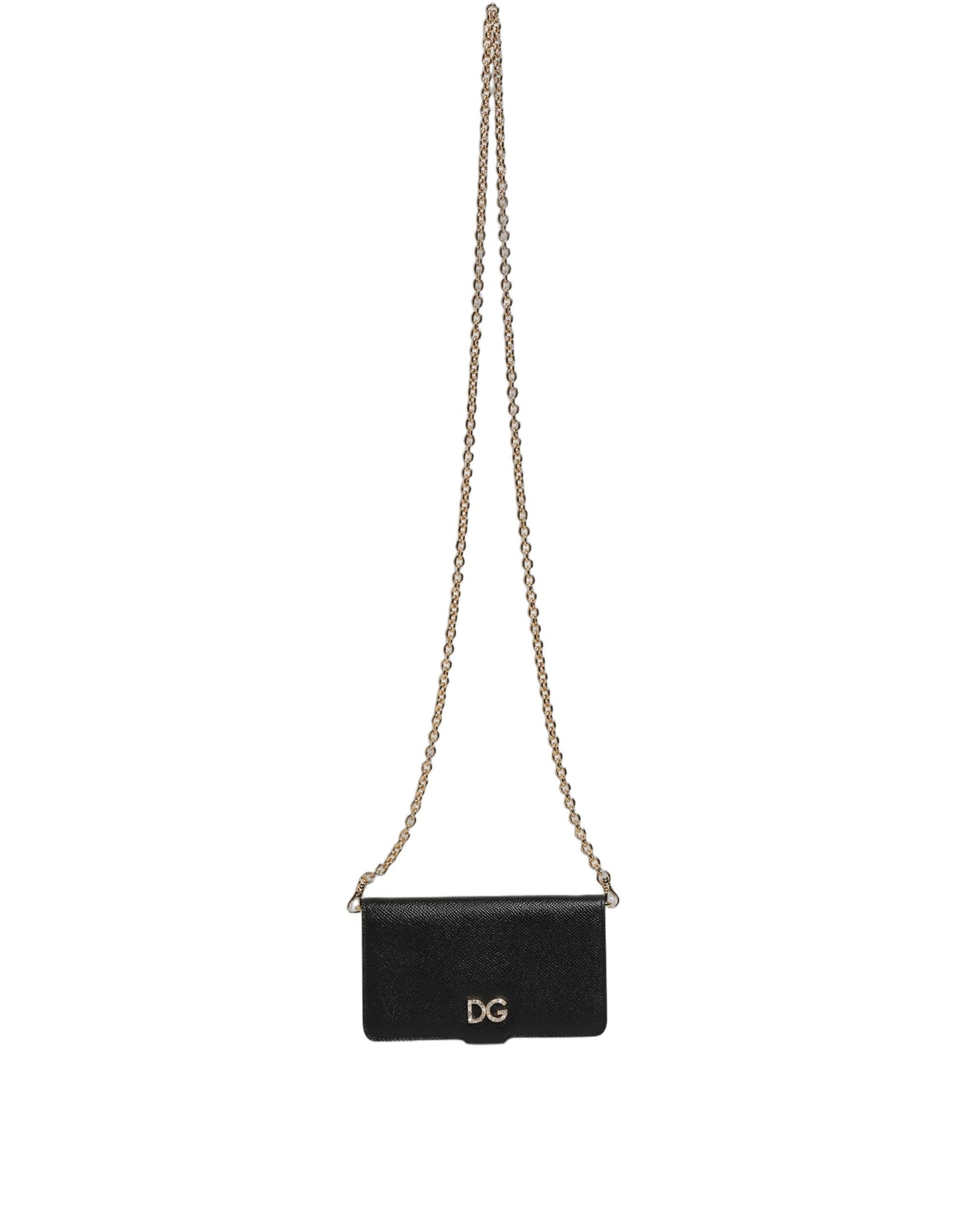 Funda con tapa Dolce & Gabbana de piel de becerro negra para iPhone X - XS