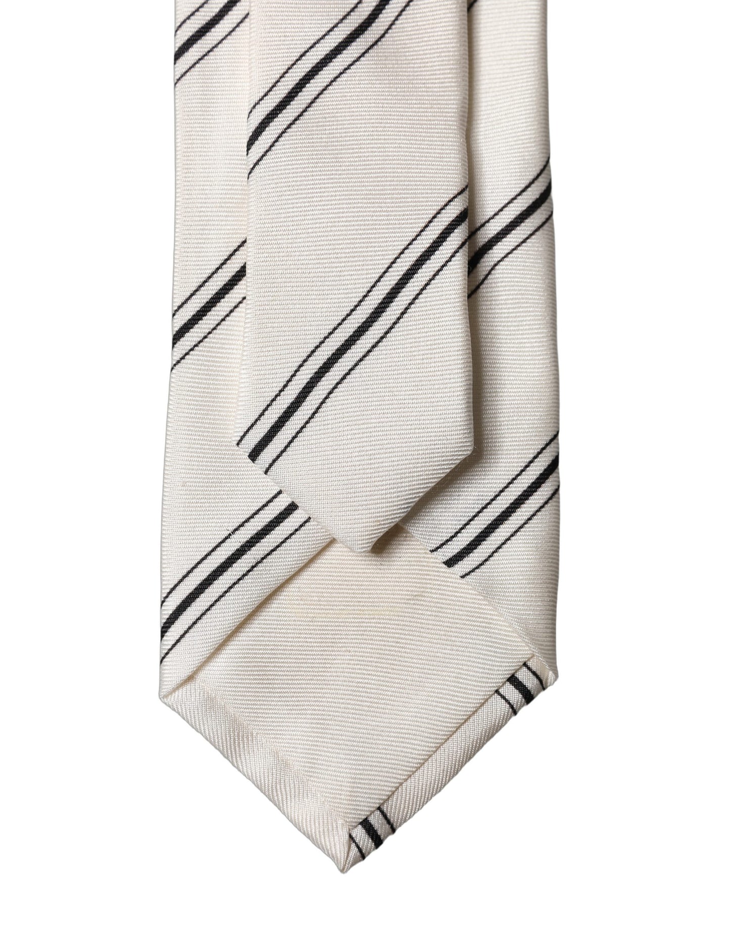 Cravate ajustable pour homme Dolce & Gabbana en soie 100 % à rayures beiges et noires