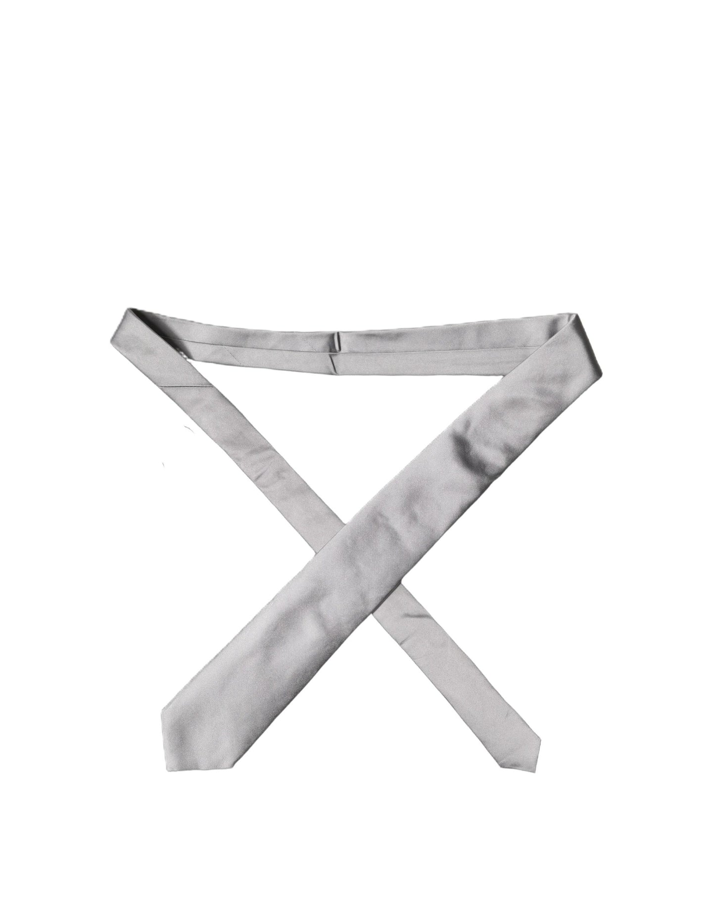 Corbata de hombre Dolce & Gabbana de satén gris 100% seda ajustable