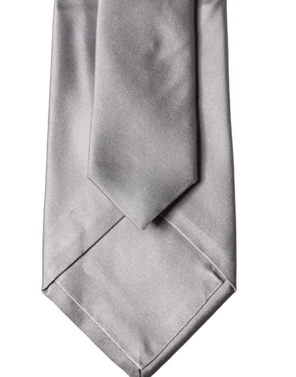 Corbata de hombre Dolce & Gabbana de satén gris 100% seda ajustable
