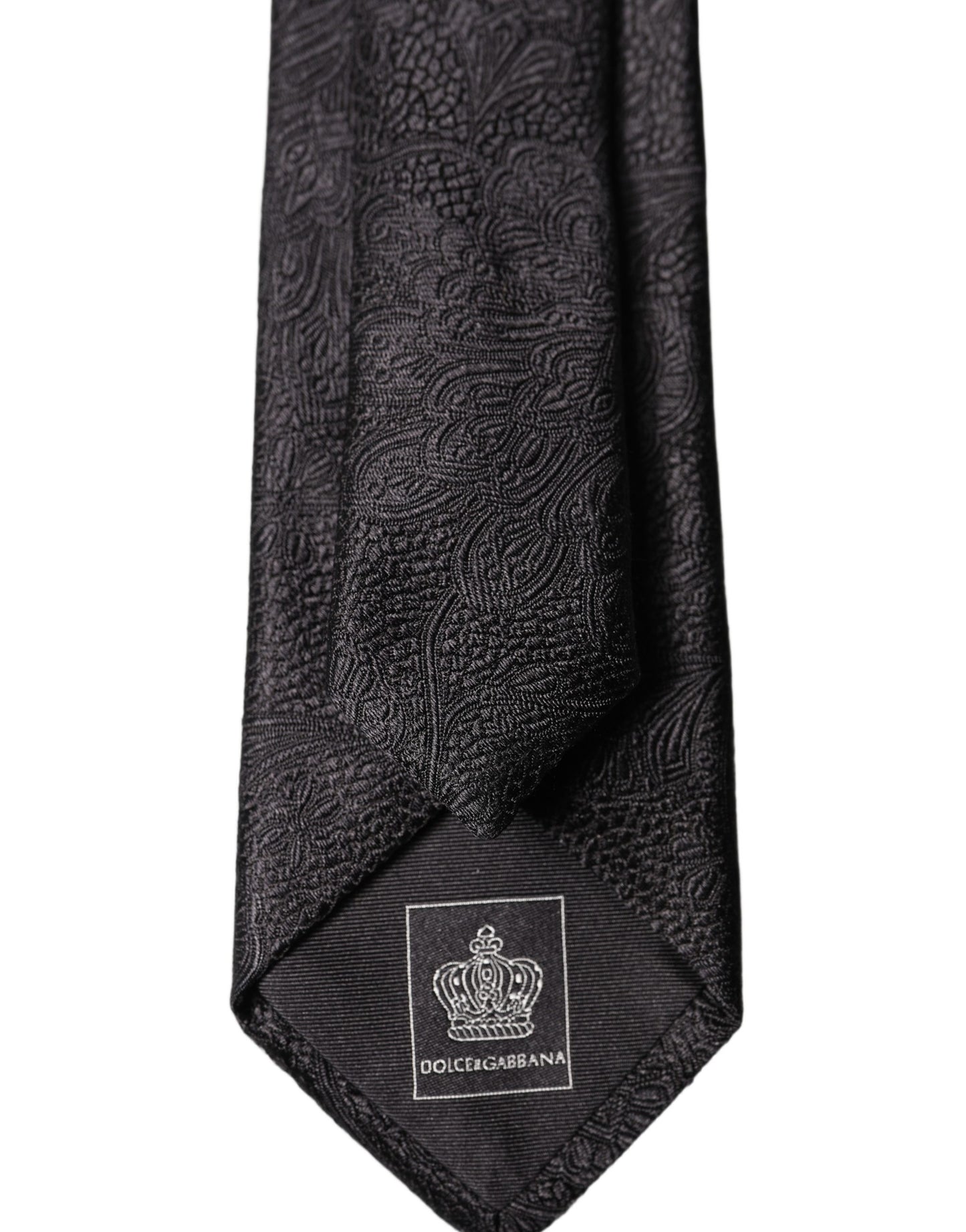 Cravate en soie brodée florale noire réglable Dolce & Gabbana pour homme