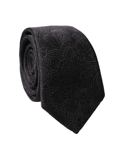 Corbata de seda negra sólida 100% ajustable para hombre de Dolce & Gabbana