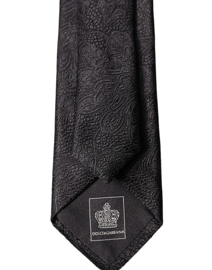 Corbata de seda negra sólida 100% ajustable para hombre de Dolce & Gabbana