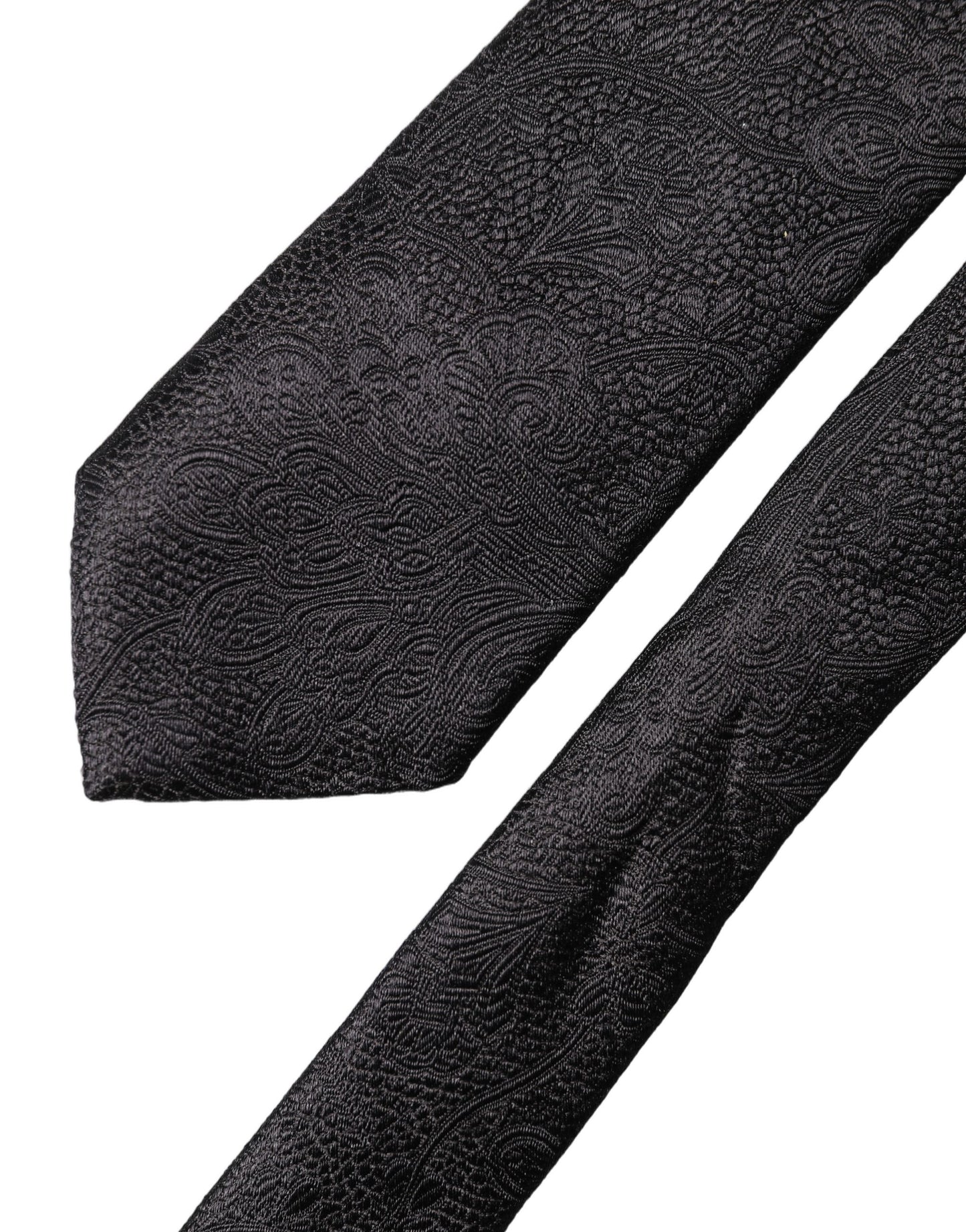 Corbata de seda negra sólida 100% ajustable para hombre de Dolce & Gabbana