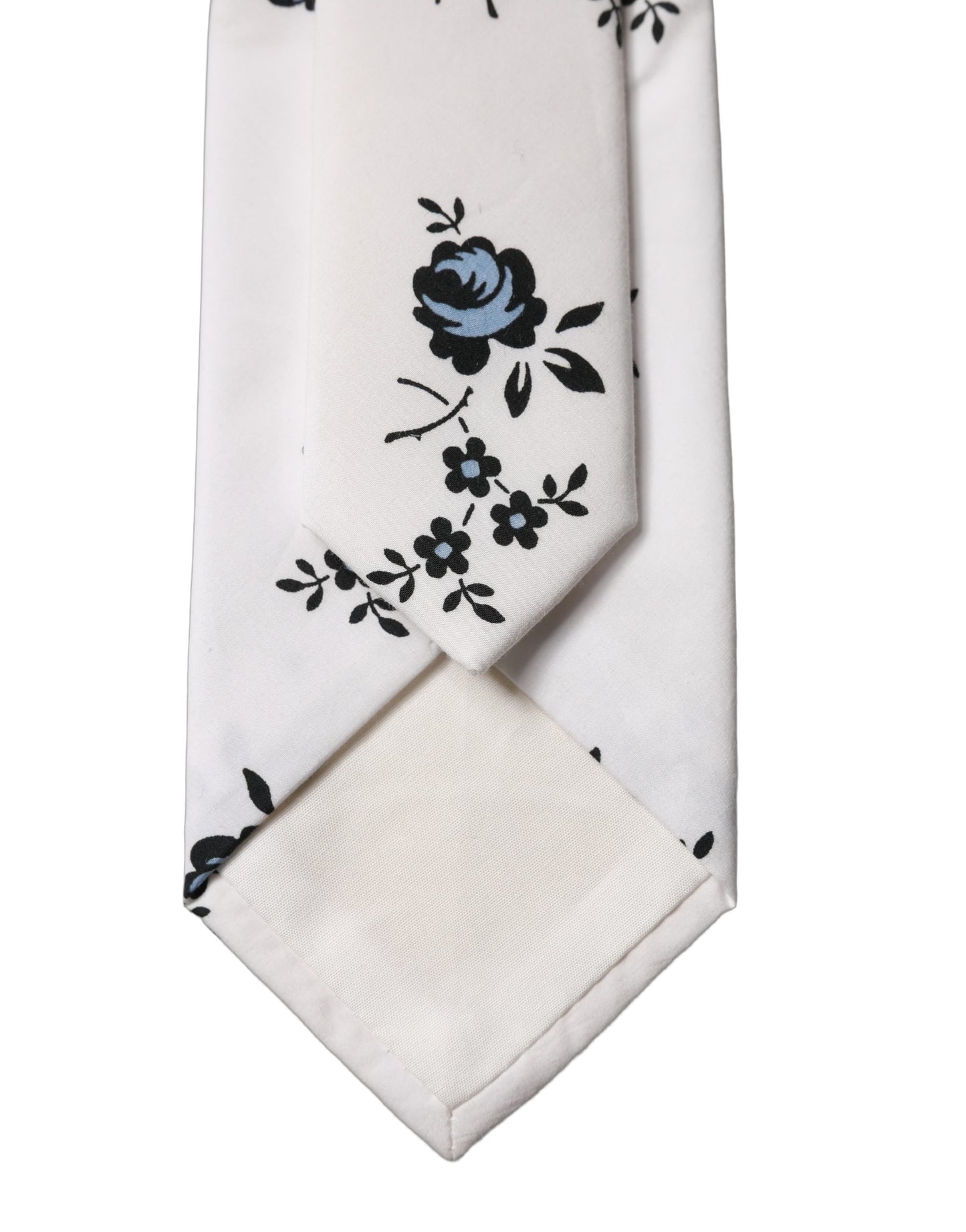 Corbata de hombre Dolce & Gabbana de algodón blanca con estampado floral y ajuste regulable