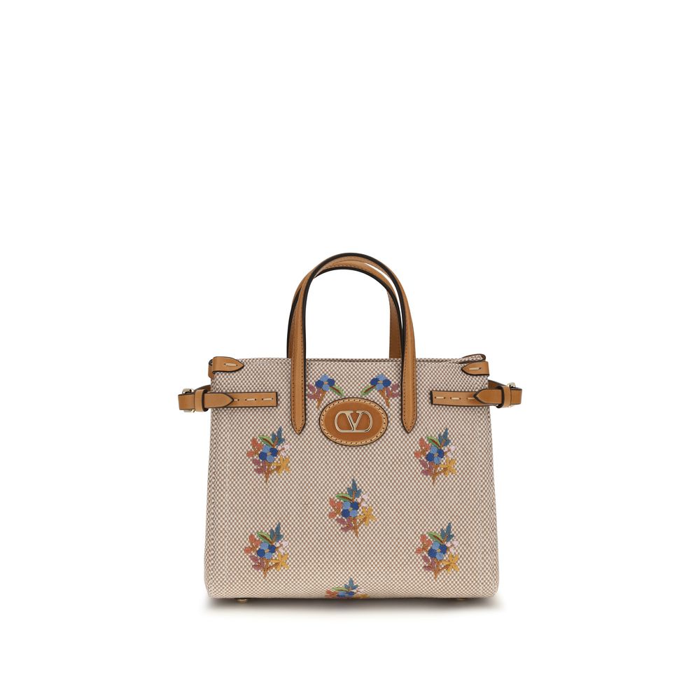 Sac à main Valentino Garavani en coton beige