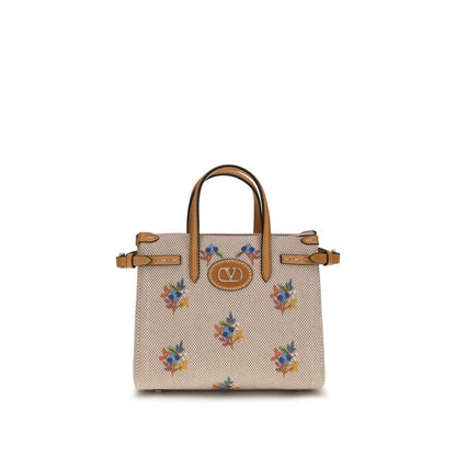 Sac à main Valentino Garavani en coton beige