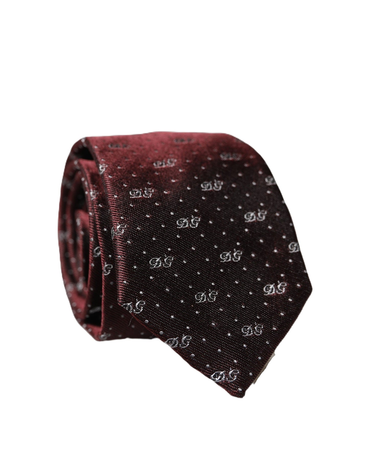 Corbata ajustable de seda con monograma del logo burdeos de Dolce & Gabbana para hombre