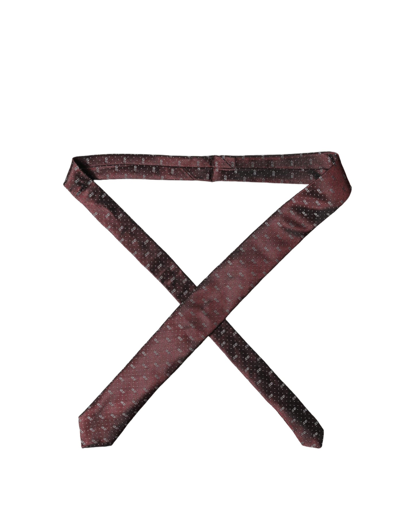 Corbata ajustable de seda con monograma del logo burdeos de Dolce & Gabbana para hombre