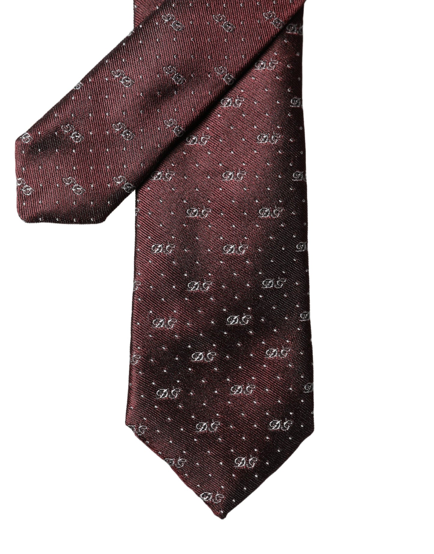 Corbata ajustable de seda con monograma del logo burdeos de Dolce & Gabbana para hombre