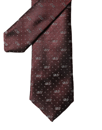 Corbata ajustable de seda con monograma del logo burdeos de Dolce & Gabbana para hombre