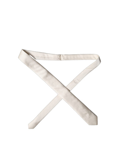 Corbata de seda Dolce & Gabbana Off White DG Embroidery ajustable para hombre