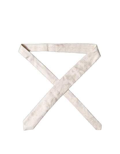 Corbata de seda floral ajustable para hombre Dolce & Gabbana Off White