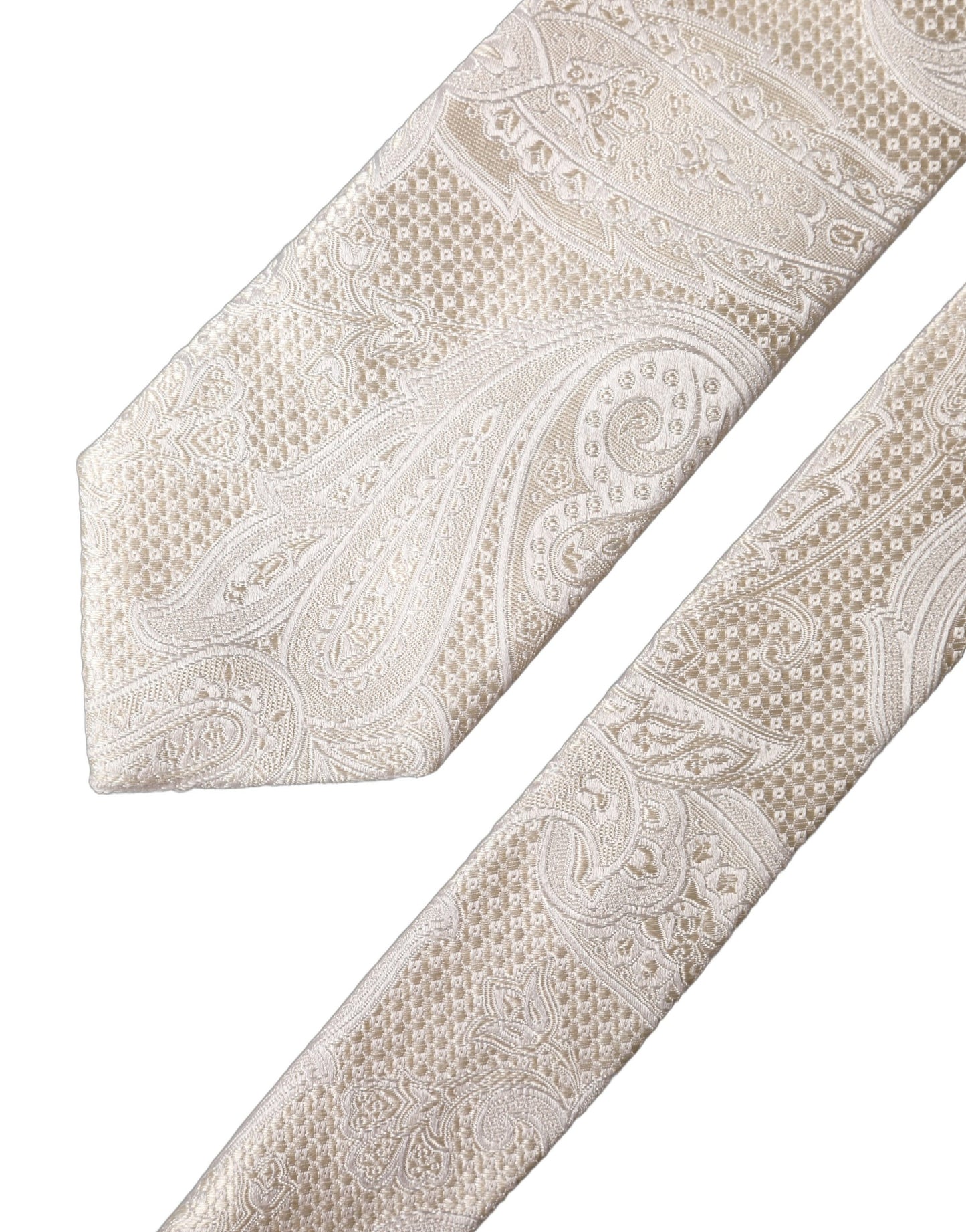 Corbata de seda floral ajustable para hombre Dolce & Gabbana Off White