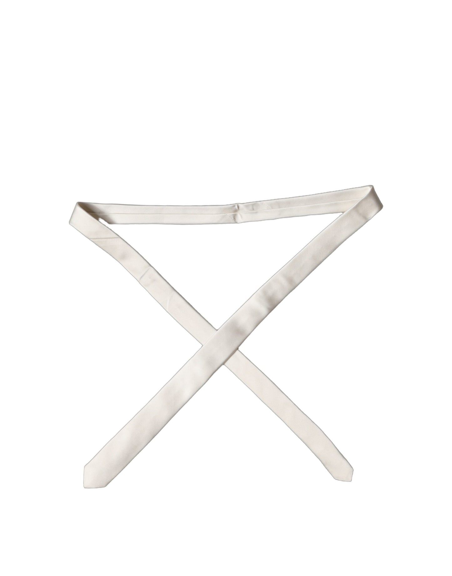 Cravate en satin blanc cassé 100 % soie réglable Dolce & Gabbana pour homme