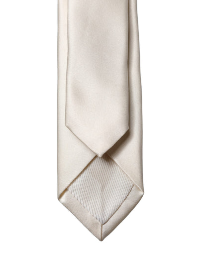 Cravate en satin blanc cassé 100 % soie réglable Dolce & Gabbana pour homme