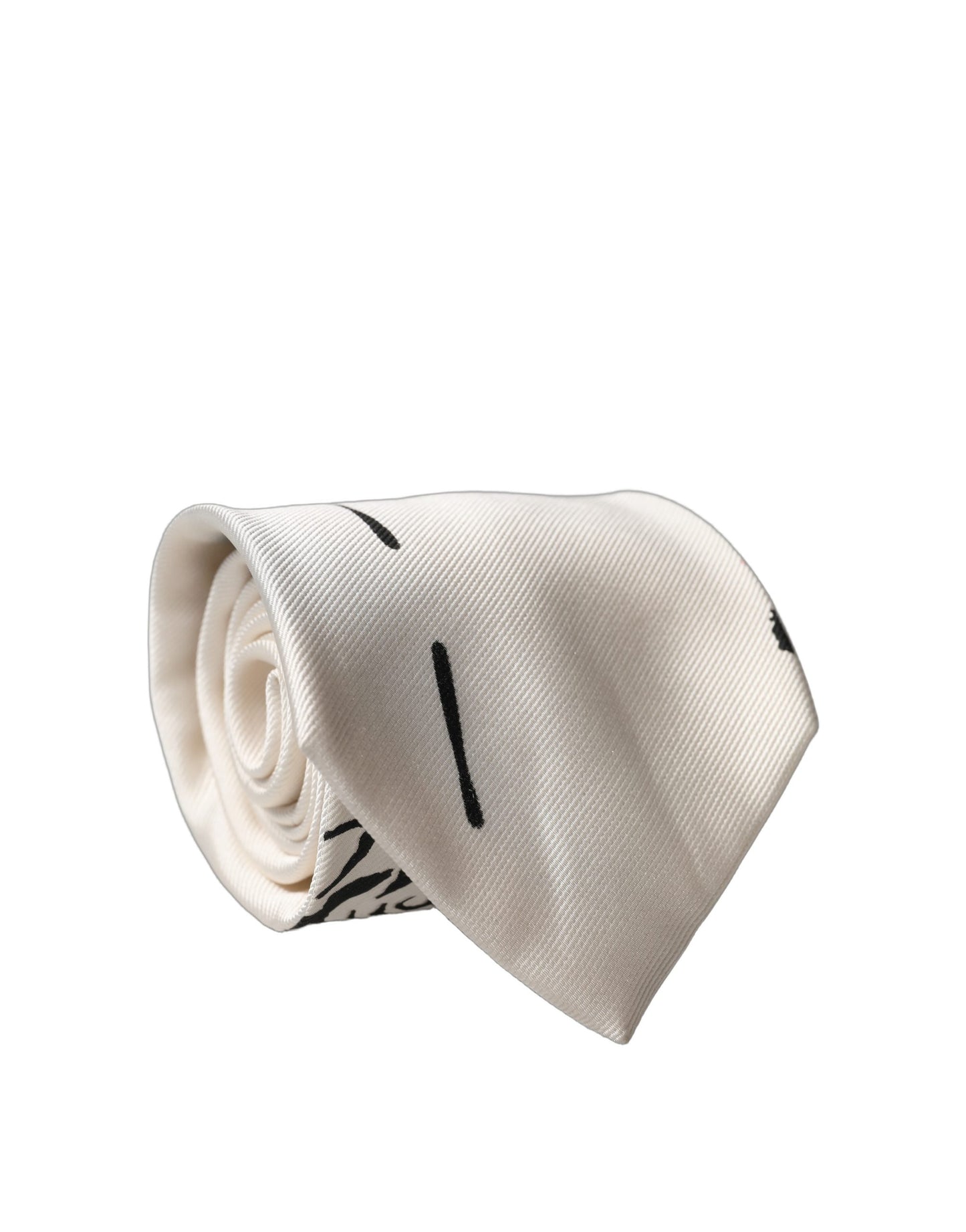 Corbata ajustable de seda con estampado floral White Tattoo de Dolce & Gabbana para hombre
