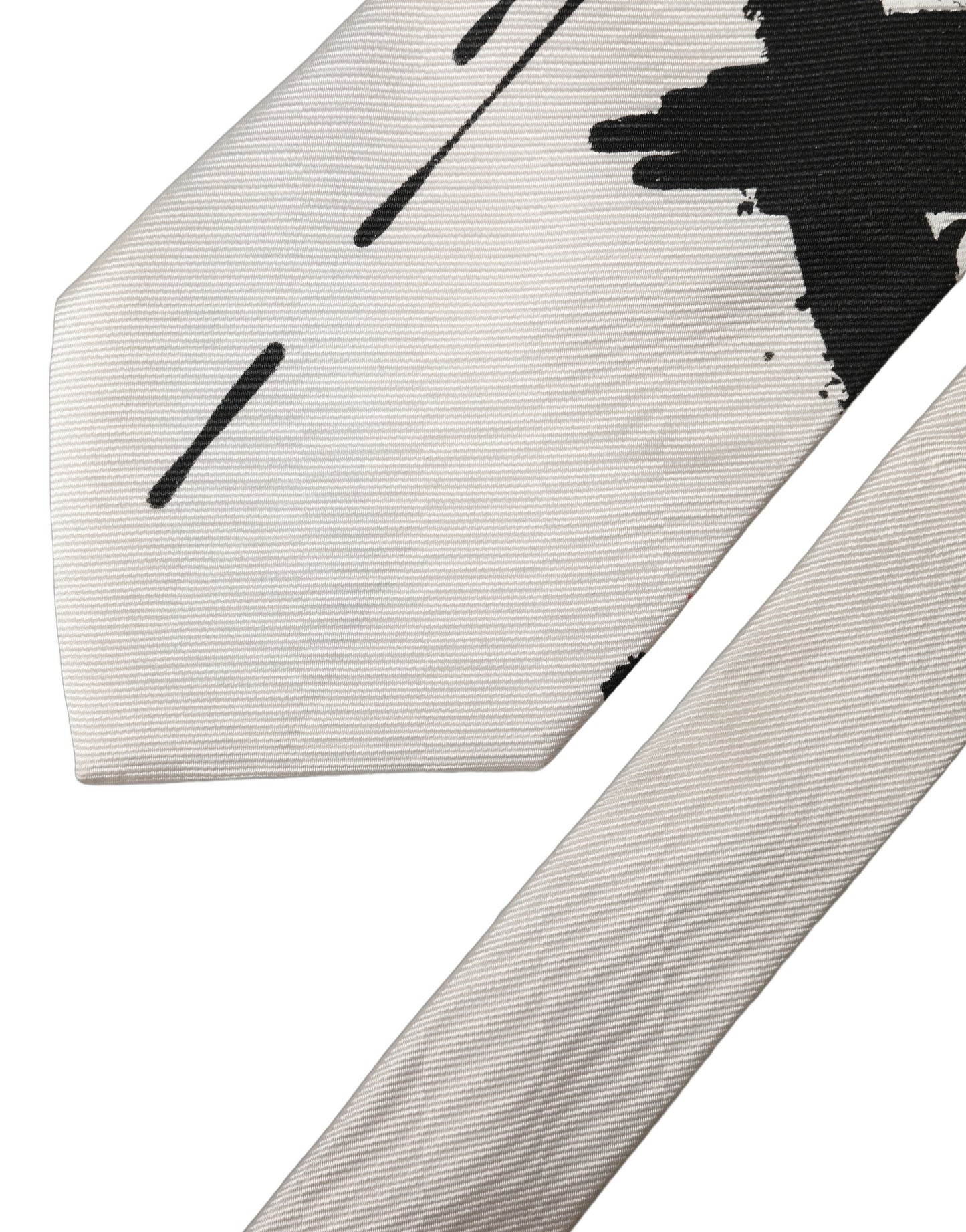 Corbata ajustable de seda con estampado floral White Tattoo de Dolce & Gabbana para hombre