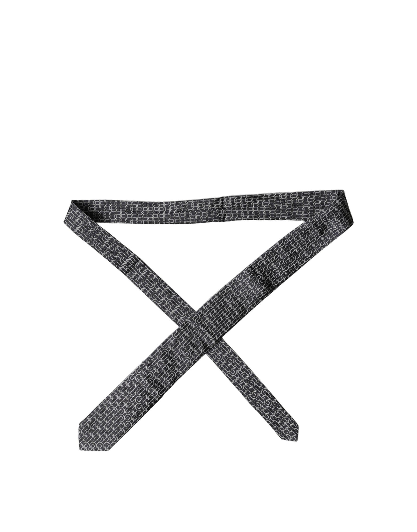 Corbata ajustable de seda negra DG geométrica para hombre de Dolce & Gabbana