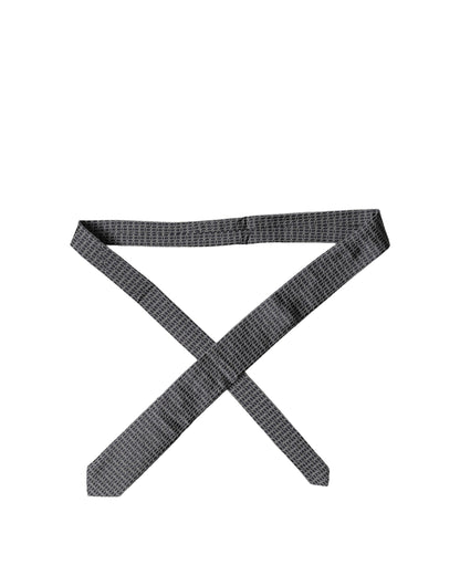 Corbata ajustable de seda negra DG geométrica para hombre de Dolce & Gabbana