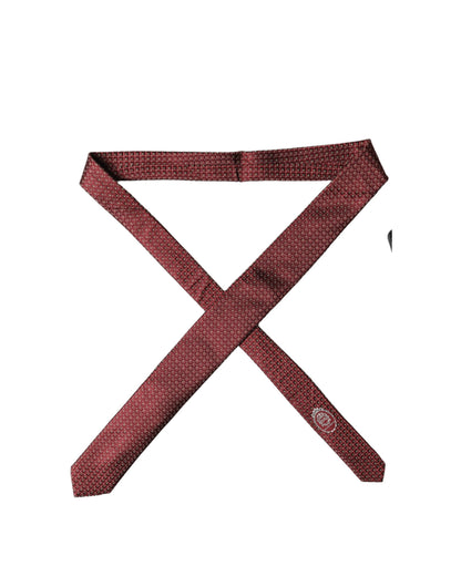 Cravate en soie géométrique bordeaux ajustable pour homme Dolce & Gabbana
