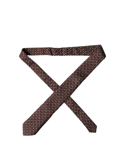 Corbata de seda geométrica granate ajustable para hombre Dolce & Gabbana
